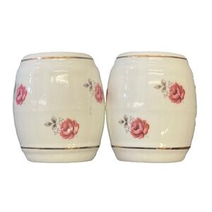Sandford Fine Bone China Salt Pepper Shakers With Pink Roses